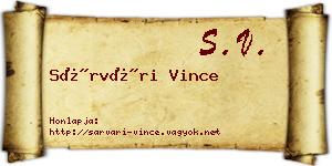 Sárvári Vince névjegykártya