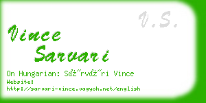 vince sarvari business card